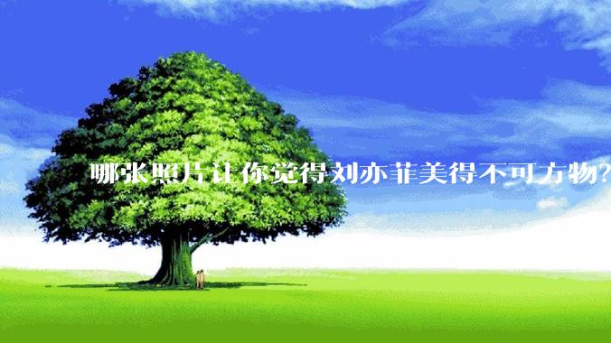 哪张照片让你觉得刘亦菲美得不可方物？
