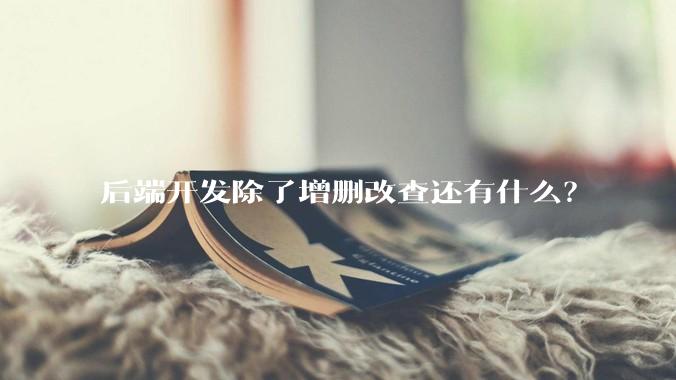 后端开发除了增删改查还有什么？